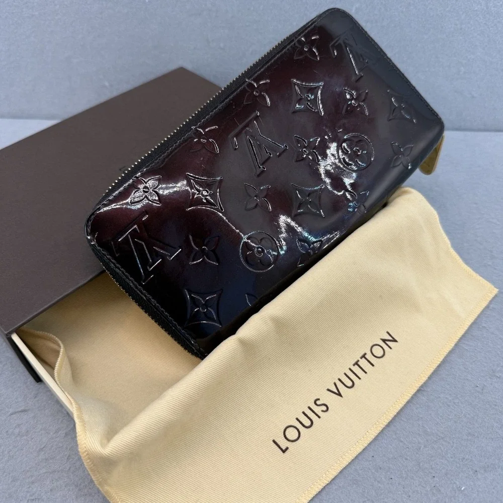 Louis Vuitton Zippy Wallet Monogram Vernis Amarante Purple Patent Box Set EUC - Picture 2 of 16